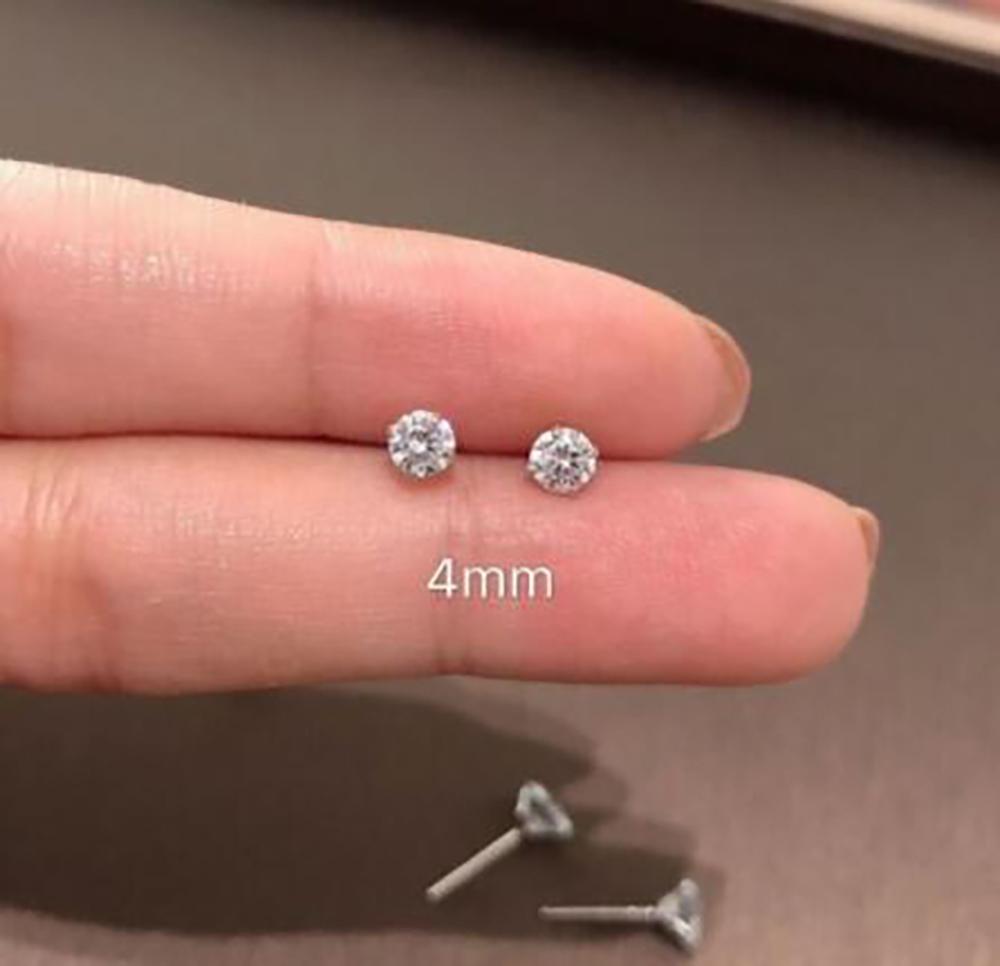 New Design Stainless Steel Cubic Zirconia Chain Stud Earrings For Women Star Moon Cartilage Earring Piercing Jewelry