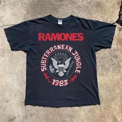 Unisex Shirt Cotton Oversize Large Size Ramones 1983 Subterranean Jungle Punk