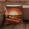 2D Boho Desert Sunset Throw Pillow Covers Pattern Cushion Cover Suitable For Sofa Bedroom Car Pillow Cover