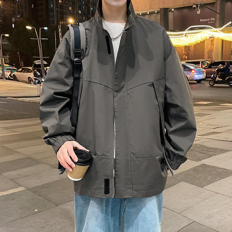 

Куртка мужская весенняя новая повседневная мужская трендовая фрак верхняя одежда уличная с воротником-стойкой куртка 3XL