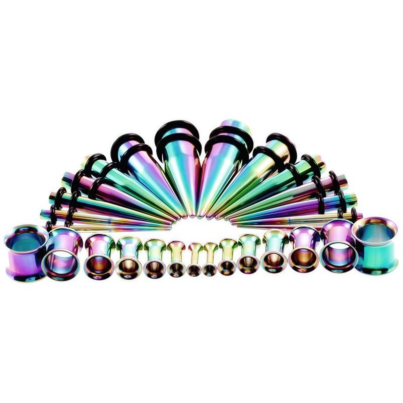 28-Piece Titanium Steel Cone Ear Stretching Kit: Helix, Trumpet Expanders, Stainless Steel Fashion Ear Stretchers