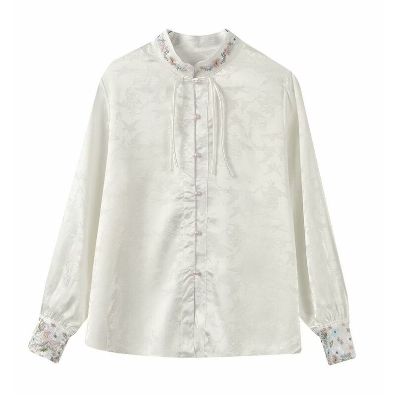Fashion Style Women's Spring Clothing Slimming Long Sleeves Jacquard Embroidery