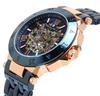 Salvatore Marra Royal Blue Automatic Skeleton Watch for Men, Business and Formal Wear