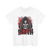 Grim Reaper Skull Death T-Shirt | Gothic Skeleton Hooded Design, Horror T-Shirt
