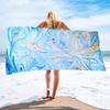 Blue Wave Series digital-printed polyester Superfine fiber double-sided fleece Beach vacation bath towel, beach towel