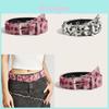 Leopard Print Belt With Gold Alloy Buckle For Womens Fashion And Casual Wear