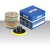 SPTA 15Pcs Diamond Wet Polishing Pads Set, 4 Inch, White, 50#-6000#, For Granite, Concrete, Marble, Stone, Tiles, With Floor Grinder Or Polisher