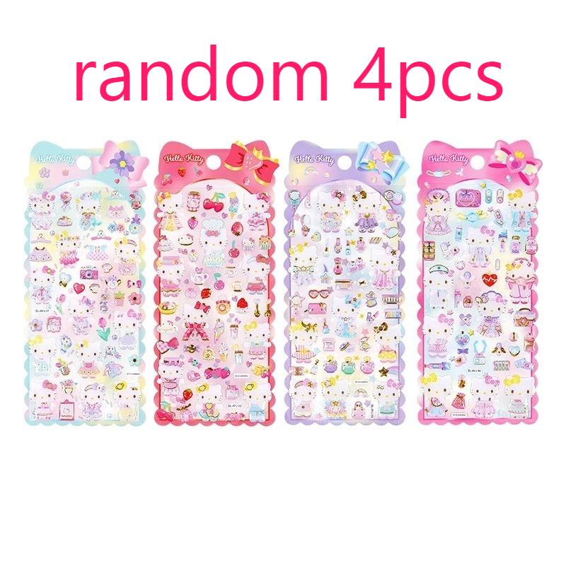 Hello Kitty Epoxy Crystal Relief Decals - Adorable Animation Design Decals Waterproof Children-Friendly Mug Korean Pop Photocard Phone Case Kawaii