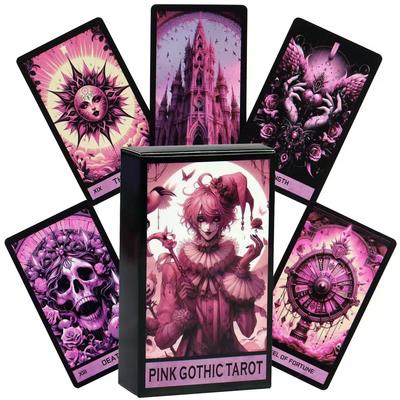 78 cartas de tarot de temática gótica rosa de 10,3 x 6 cm