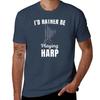 Id rather be playing harp funny harpist harp instruUnisext players lovers and musicians saying or quote TShirt
