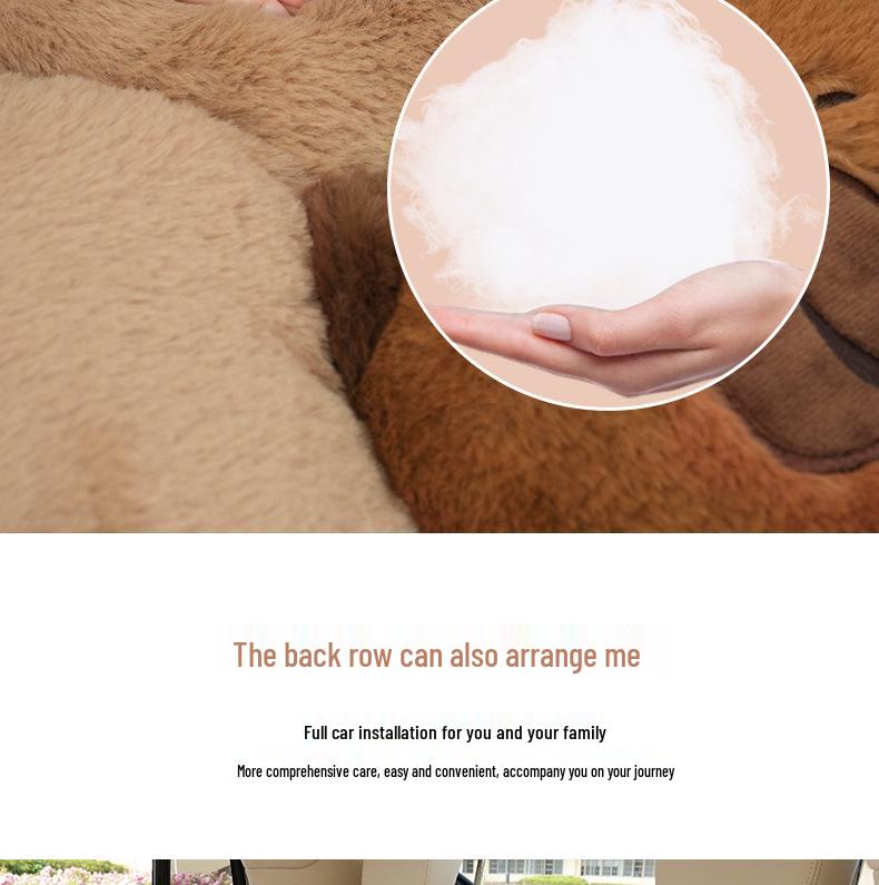 Capybara Plush Car Seat Neck and Lumbar Support Pillow Set
