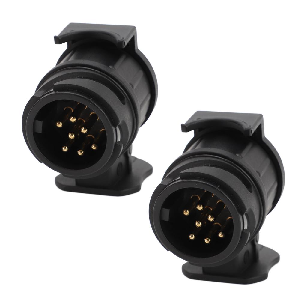 2 PCS 12V 13 To 7 Pin Trailer Adaptor Waterproof Trailer Sockets Converter Hitch Wiring Plug Adapter for Caravan Car
