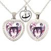 Anime Bungou Stray Dogs Glass Cabochon Glass Heart Pendant Double Sided Necklace Fan Gift Jewelry For Friends