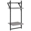6 Piece Wall Shelf Set with Bars Grey Sonoma Particleboard