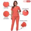 Stretchy Nurse Uniforms V-neck Top Jogger Pants Scrub Sets Surgical Workwear Dentist Nursing Suit Hospital Doctor Outfit S21