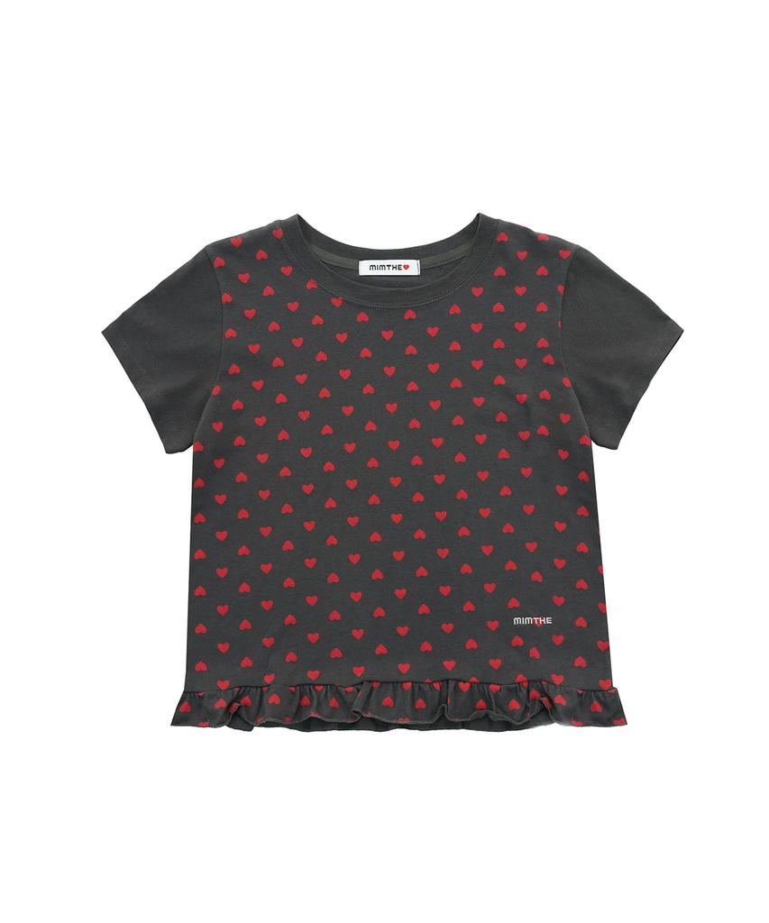 Mimdeowodeulobeu Two-Tone Frill T-Shirt_Charcoal