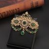Crystals Arabic Brooch Featuring Hollow Out Tassels Designs For Women Bridal Caftan Pin