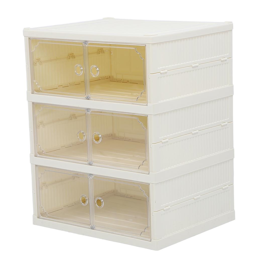 Cutie de pantofi pliabilă, cu două rânduri, rezistentă la praf, îngroșată, stivuibilă, cu magnet transparent