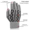 Knitted Touchscreen Five-Finger Gloves: Warm, Breathable, and Fingerless with Jacquard Texture & Fleece Lining for Autumn and Winter.