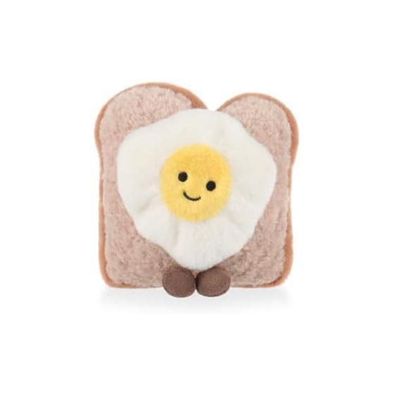 Apricot Lamb Fried Egg Toast Plush Toy - Soft, Cute, Fluffy 12cm
