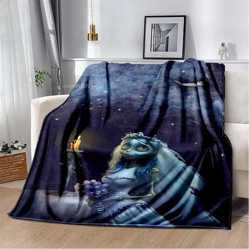 Sorrow Love Story Die Braut des Geistes Decke Hochzeit in der Nacht Decken für Bett Sofa Goth Braut Halloween Decke