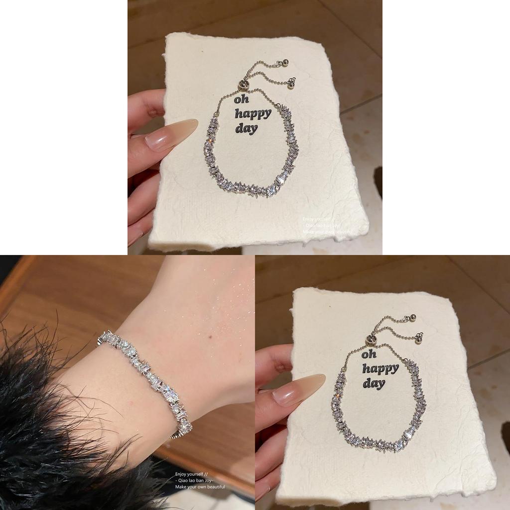 No Ip Included Womens Geometric Pearl Bracelet With Zirconia Accents For Fashion And Gift