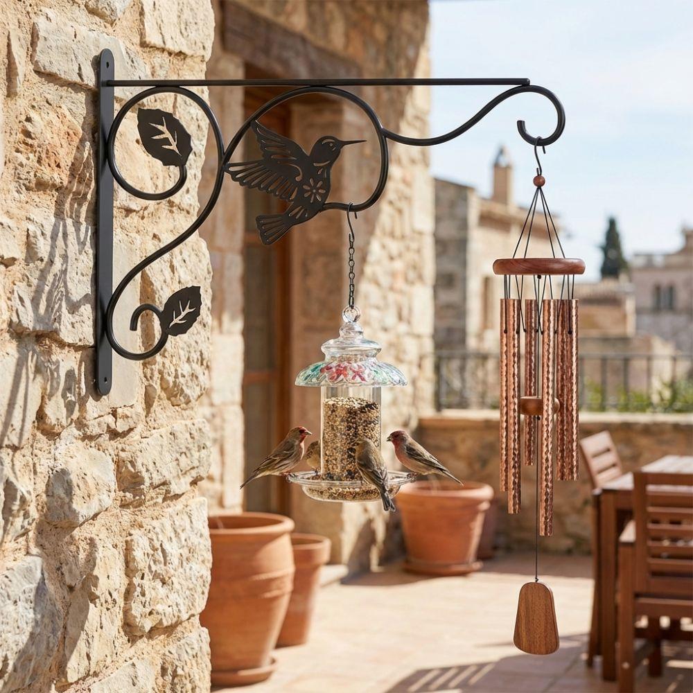 12 Inch Metal Wall Plant Hooks Sturdy Feeding Bird Rack Flower Pot Bracket Home Decor