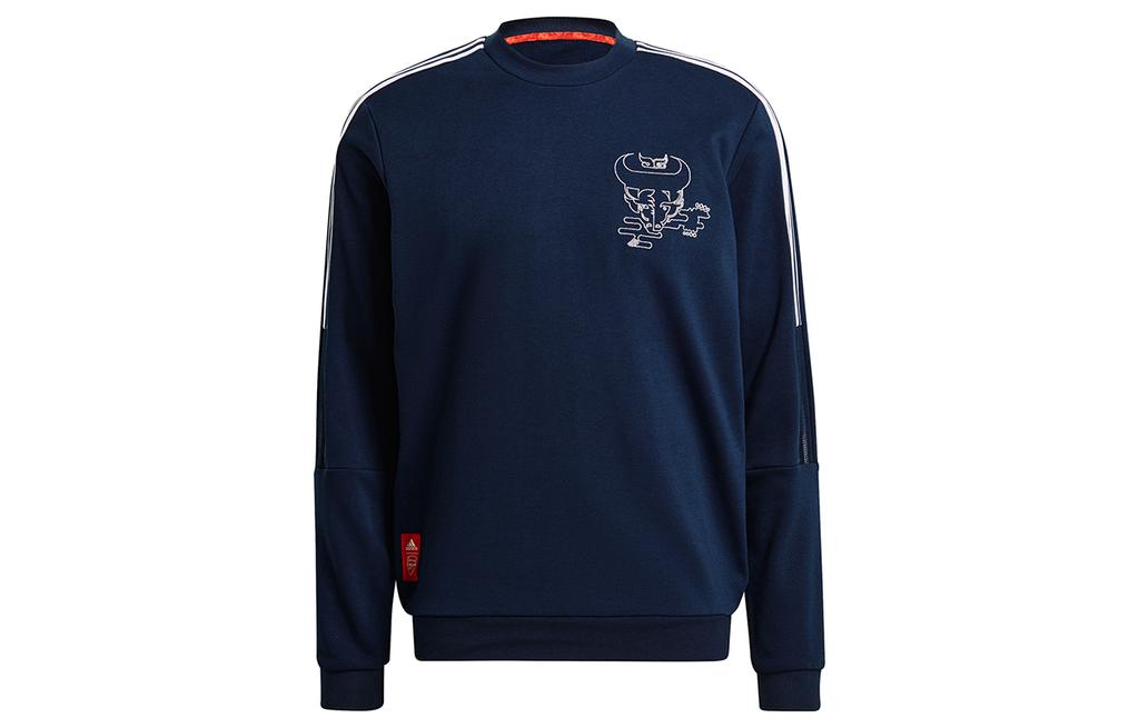 Adidas CNY Collection Sweatshirts Men's Navy Blue Crew Neck Moderate Other GK9401