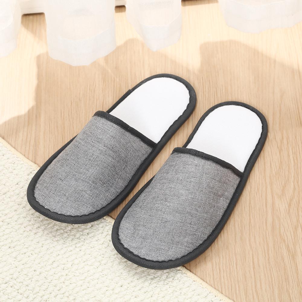 Star Hotel Homestay Disposable Linen Slippers for Beauty Salon, Home, Travel & Outdoor Use
