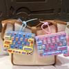 Cartoon Mechanical Keyboard Fidget Toy Pendant Stress Relief Clickable Keys Decompression Toy Backpack Keychain Hanging Ornament