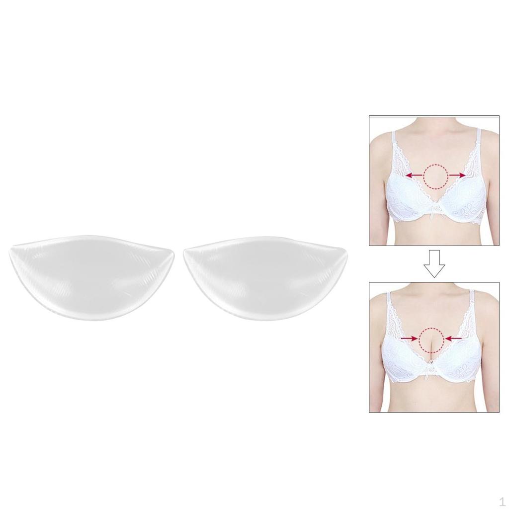 1 Pair Women Silicone Bra Insert Pads, Enhancers Pads Chest Cups Gathering Yoga Bras Swimwear