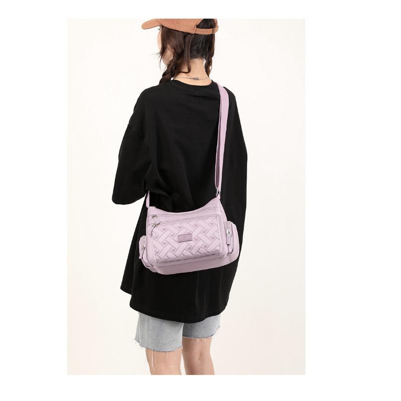 Autumn Large Bag Multi-Compartment Women Shoulder Bag Creative Diamond Stitching Crossbody Bag Large Capacity Nylon Fabric Women Bag