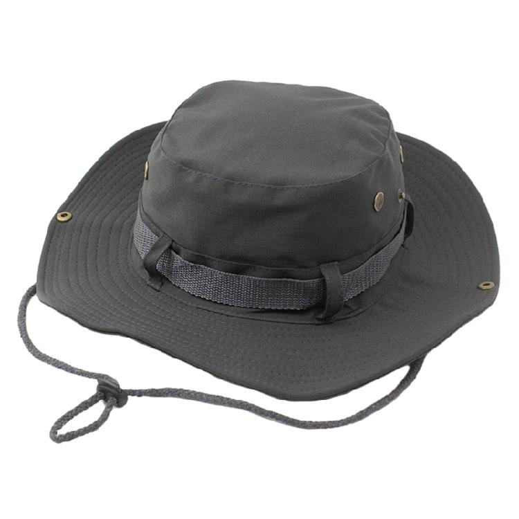 Unisex Outdoor Hat Cotton Fabric Wide Border Adjustable Drawstring Foldable Sun Protecting For Travel Gardening