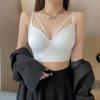 New One-piece Cup Careful Machine Double Shoulder Small Suspender Deep V Chest Wrap Vest Versatile Inner Wear Outer Wear Gather Tube Top Women