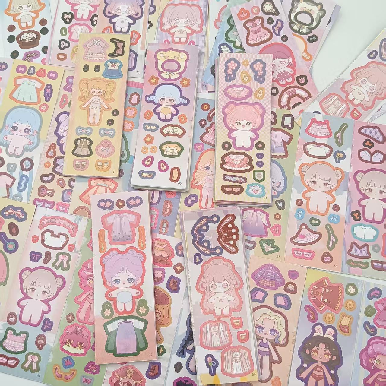 

Princess Dress-Up Stickers: Cute Cartoon Scene DIY Toy for Kids 13*4.5 CM