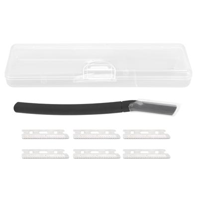 Metal Eyebrow Trimmer Stainless Steel Unisex Manual Eyebrow Beard Trimmer with 6 Blades for Hair