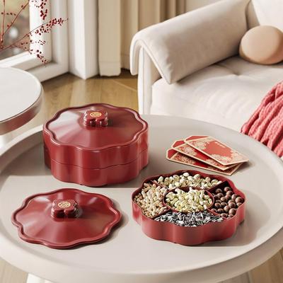 Mehrschichtige Snack-Aufbewahrungsbox mit Deckel für den Couchtisch im Wohnzimmer - Organizer für Nüsse, Süßigkeiten und Trockenfrüchte.