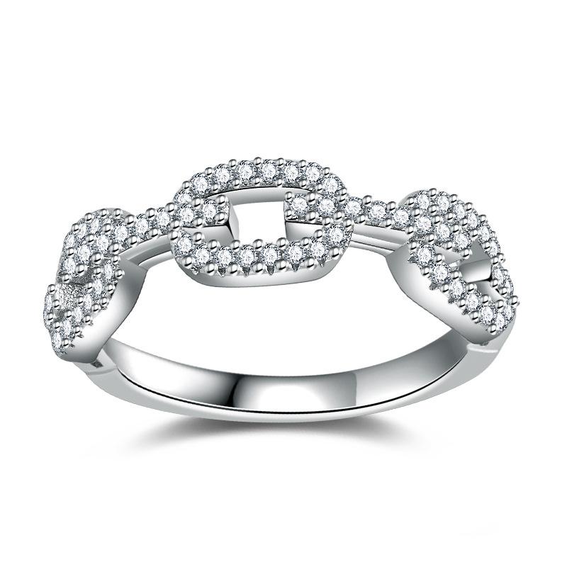 Lindon Classic Copper Alloy Zircon Ring Ladies Jewelry Wedding Promise Party Gift