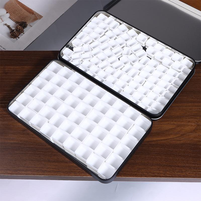 44/54/104 Grids Portable Square Nail Polish Palette Iron Case Nail Art Painting Storage Box Empty Diy Nail Polish Glue Palette