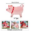 Cartoon Animal Standing with Wheels Pig Aluminum Film Balloon Cartoon Pig Balloon Children's Birthday Party Toy Balloon