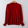 Autumn/Winter Women's Pure Cashmere Semi-High Neck Loose Knitted Sweater Pullover.