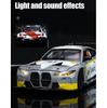 1/24 Scale M4 Alloy Model Car for Kids, Diecast Metal, Racing Car Toy, Sound Light, Boy Gift Collection
