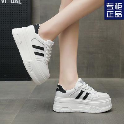 Little White Shoes Women's Shoes Versatile Thick Soles 2025 Spring and Summer New Models Increase Height, Small People Show Height, Sports and Leis