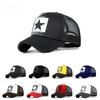 Five-star Sponge Printing Baseball Cap Women's and Men's Hats Summer Mesh Cap Casual Breathable Cap Korean Version