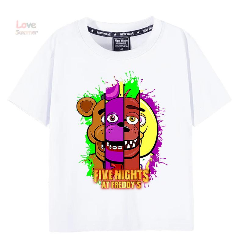 Tričko 4 až 14 let FNAF At Freddys dětské Tričko s kulatým výstřihem Chlapecké dívčí Krátký rukáv
