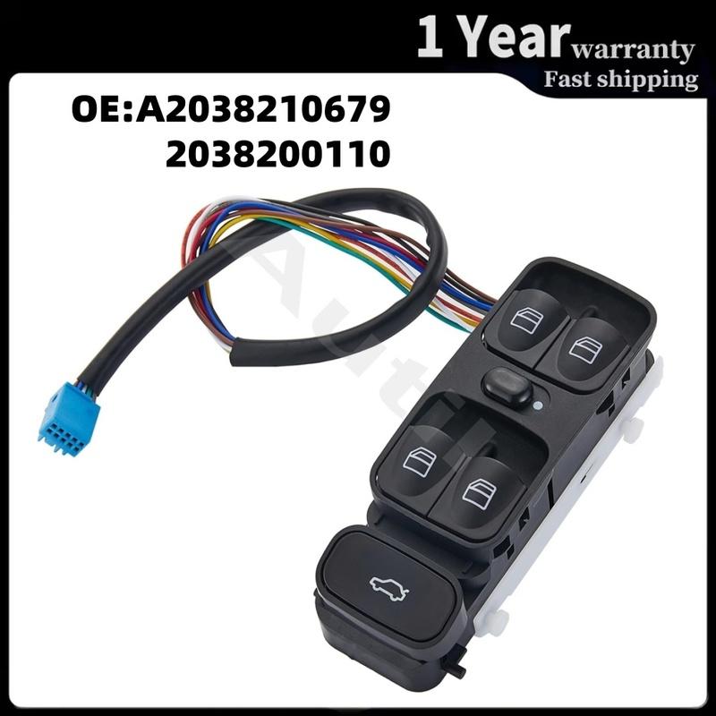 Power Master Window Switch Front Left for Mercedes Benz C CLASS W203 C230 C320 C280 C240 C350 C55 AMG A2038210679 2038200110