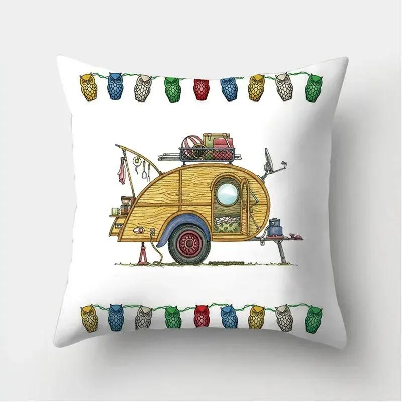 RV Pattern Home Decoration Living Room Decorative Pillowcases Decorative Pillowcases Cushion Covers Sofa Pillows