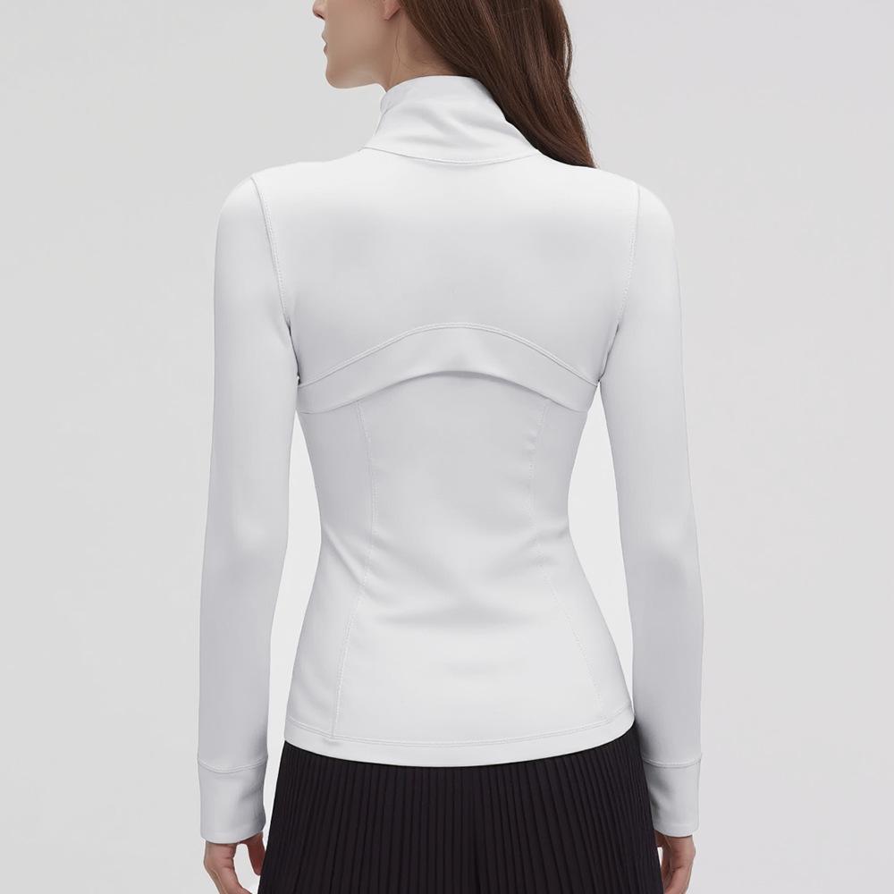 Damen 2.0 Classic Jacke mit goldenem Reißverschluss - Dünnes, hochelastisches Nylon für Frühling/Sommer Sport & Yoga