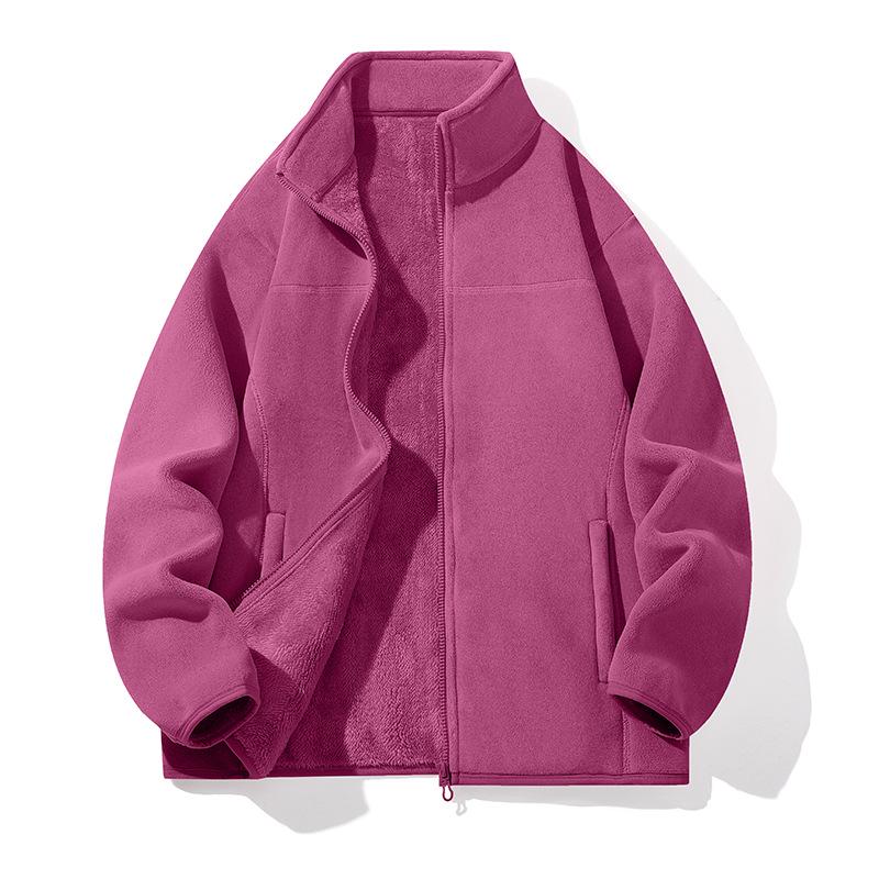 Couple's Plus Velvet Thickened Sherpa Fleece Jacket - Warm, Woolen, Coral Fleece Coat for Men & Women