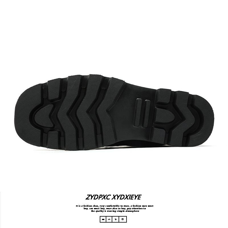 Leather shoes men's casual business British style splicing design sense niche carbon black wedding groom shoes 60668-E